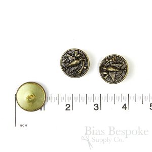 Antique Brass Hunting Tableau Metal Buttons, Made in France