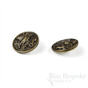 Antique Brass Hunting Tableau Metal Buttons, Made in France