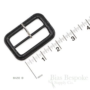 PELL Black Leather Buckles with Silver Pins, Made in Italy