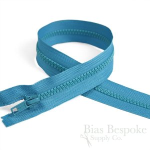 18" Length #5 Open End Zippers with Plastic Teeth, Bias Bespoke Brand