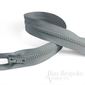 22" Length #5 Open End Zippers with Plastic Teeth, Bias Bespoke Brand