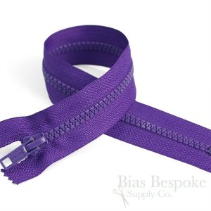 18" Length #5 Open End Zippers with Plastic Teeth, Bias Bespoke Brand