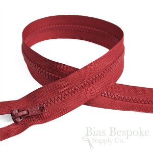 18" Length #5 Open End Zippers with Plastic Teeth, Bias Bespoke Brand