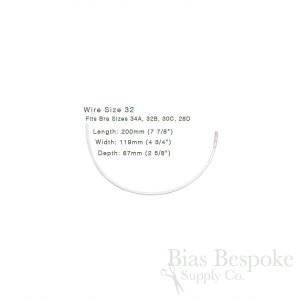 DOLLY White Spring Steel Bra Underwires, Regular Length, Sizes 30 to 54