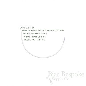 DOLLY White Spring Steel Bra Underwires, Regular Length, Sizes 30 to 54