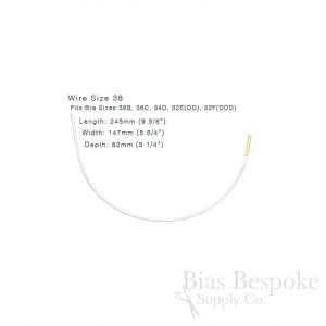 DOLLY White Spring Steel Bra Underwires, Regular Length, Sizes 30 to 54