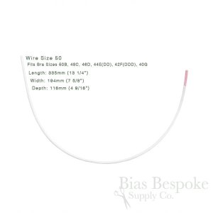 DOLLY White Spring Steel Bra Underwires, Regular Length, Sizes 30 to 54