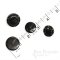 FRIGG Decorative Black-ish Buffalo Horn Buttons, Made in Germany
