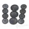 Dignified Gray-Blue Buffalo Horn Jacket Buttons, Matte Finish