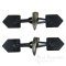 Real Horn & Bonded Black Leather Toggle Closures, Made in Italy