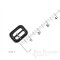 PELL Black Leather Buckles with Silver Pins, Made in Italy