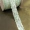 1 1/2" Wide Cream & Mint Green Stretch Lace Trim