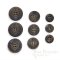 Blackened Buffalo Horn Coat of Arms 4-Hole Buttons for Suits and Coats