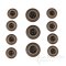 BLAKE Matte Dark Brown Vintage-Look Suit and Coat Buttons, Made in Italy