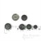 OLIN Matte Dark Gray Buttons with Narrow & Light Ridges, Made in Italy