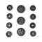 OLIN Matte Dark Gray Buttons with Narrow & Light Ridges, Made in Italy