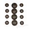 CHESHIRE Dark Brown Horn-Effect Suit and Overcoat Buttons, Made in Italy