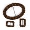 Large Oval AGNES Beaded Buckles for Wide Belts