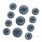 STILLA Aegean Blue Leather 4-Hole Buttons, Made in Italy