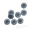 STILLA Aegean Blue Leather 4-Hole Buttons, Made in Italy