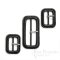 PELL Black Leather Buckles with Silver Pins, Made in Italy
