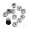 Thick Pale Gray Shirt Buttons with Dark Sides, Made in Italy