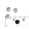 Thick Pale Gray Shirt Buttons with Dark Sides, Made in Italy