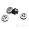 Thick Pale Gray Shirt Buttons with Dark Sides, Made in Italy