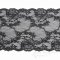9" Wide French Raschel Stretch Lace, Black and Periwinkle
