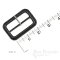 PELL Black Leather Buckles with Silver Pins, Made in Italy