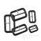 PELL Black Leather Buckles with Silver Pins, Made in Italy