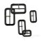 PELL Black Leather Buckles with Antique Brass Pins, Made in Italy