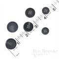 Dignified Gray-Blue Buffalo Horn Jacket Buttons, Matte Finish