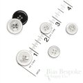 Unusual White & Black Suit Buttons, Made in Germany