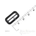 PELL Black Leather Buckles with Silver Pins, Made in Italy