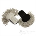 Brilliant Silver Bullion Wire Sequin Embroidered Fancy Dress Epaulettes, in Two Sizes
