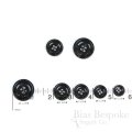SHERLOCK Black Horn-Effect Buttons, Made in Italy