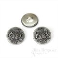 LIONHEART Detailed Antique Silver Coat of Arms Buttons, Made in France
