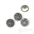 LIONHEART Detailed Antique Silver Coat of Arms Buttons, Made in France