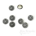 LIONHEART Detailed Antique Silver Coat of Arms Buttons, Made in France