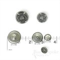 LIONHEART Detailed Antique Silver Coat of Arms Buttons, Made in France