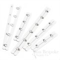 WILMA Silver and White Spring Steel Corset Busks