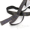 ORIA Lux Antique Gold Floral Jacquard Trim, 25mm, Made in Italy