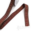 ORIA Lux Antique Gold Floral Jacquard Trim, 25mm, Made in Italy