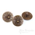 ANANSI Spider on a Web Antique Brass Buttons, Made in France