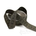 ORIA Lux Antique Gold Floral Jacquard Trim, 25mm, Made in Italy