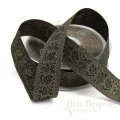 ORIA Lux Antique Gold Floral Jacquard Trim, 25mm, Made in Italy