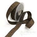 ORIA Lux Antique Gold Floral Jacquard Trim, 25mm, Made in Italy