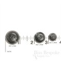 SIANO Matte Dark Gray Convex Buttons for Suits and Coats, Made in Italy