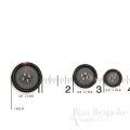 ROSS Double-Matte Brown Black Buttons for Suits and Coats, Made in Italy